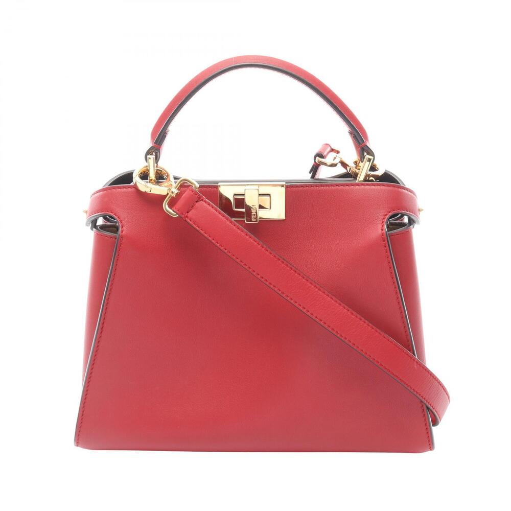 Fendi Peekaboo Essentially Handbag Leather Red